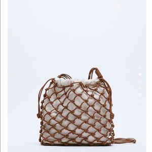 Zara Brown Knotted Mini Crossbody Bag